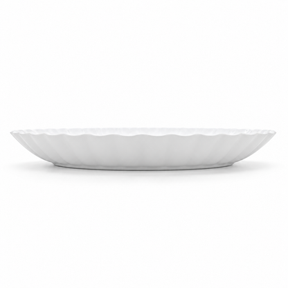Moire Blanc Frill Oval Bowl 9"